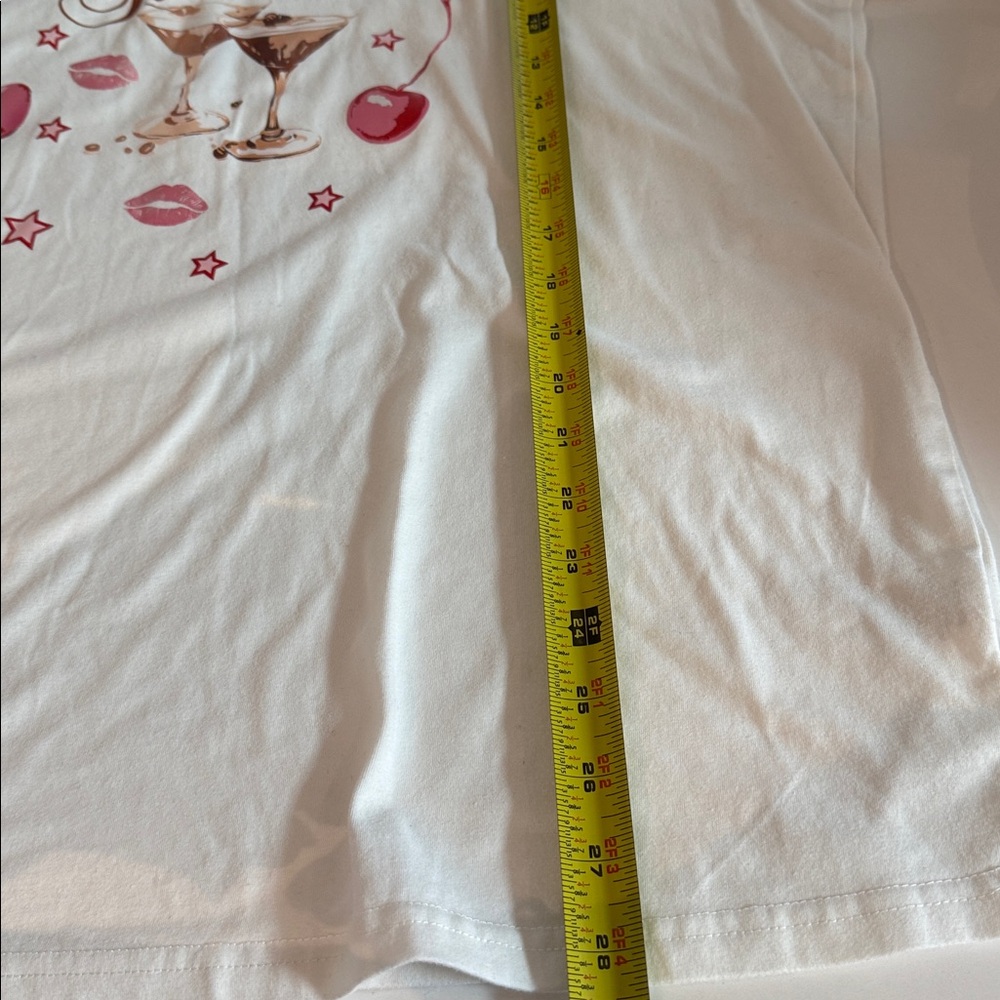 White Graphic Tee with Cherry Design - Picture 9 of 9